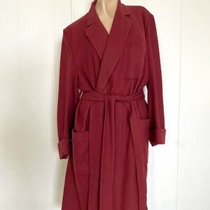 VTG 1940s Red Wool Robe Mens 38 Womens US16